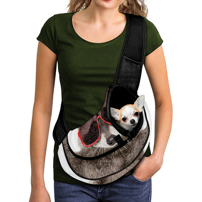 Funny Raccoon Print Pet Sling Carrier