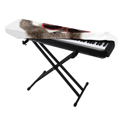 Funny Raccoon Print Piano Keyboard Cover