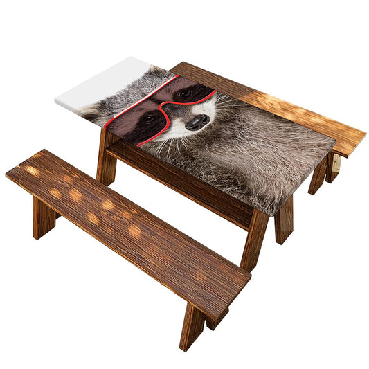 Funny Raccoon Print Picnic Table Cover