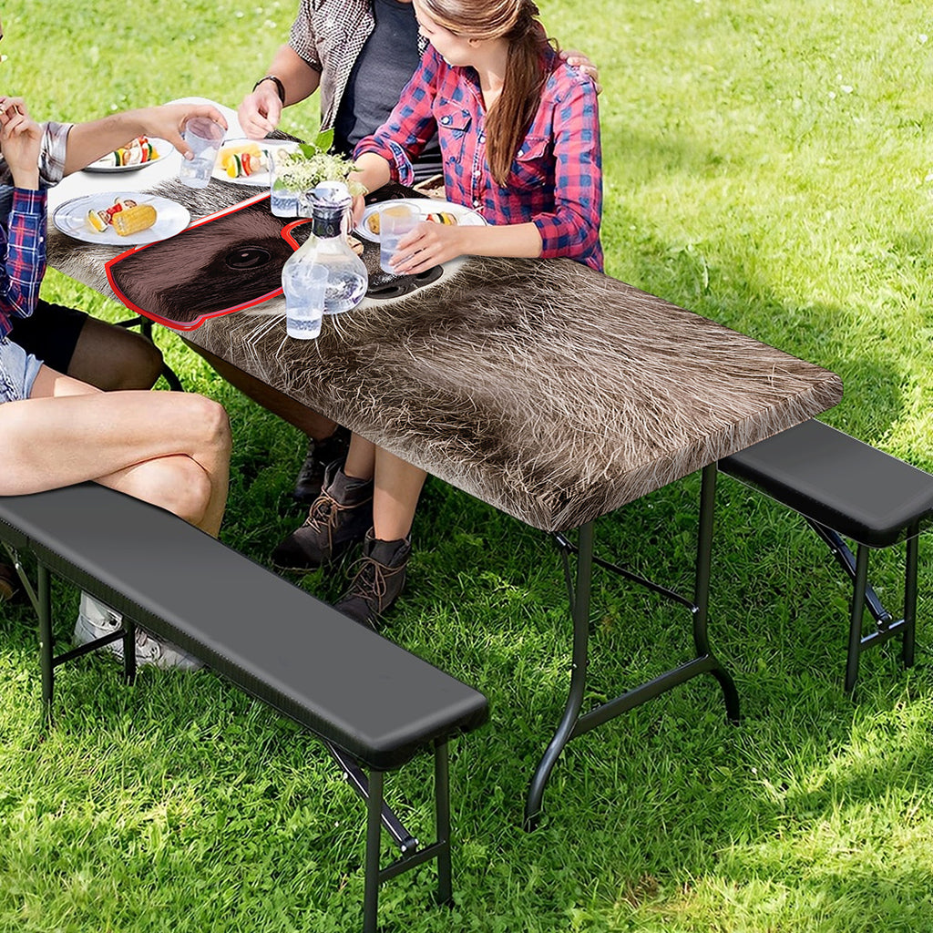 Funny Raccoon Print Picnic Table Cover