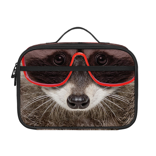 Funny Raccoon Print Portable Lunch Bag