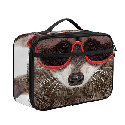 Funny Raccoon Print Portable Lunch Bag