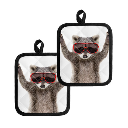 Funny Raccoon Print Pot Holders