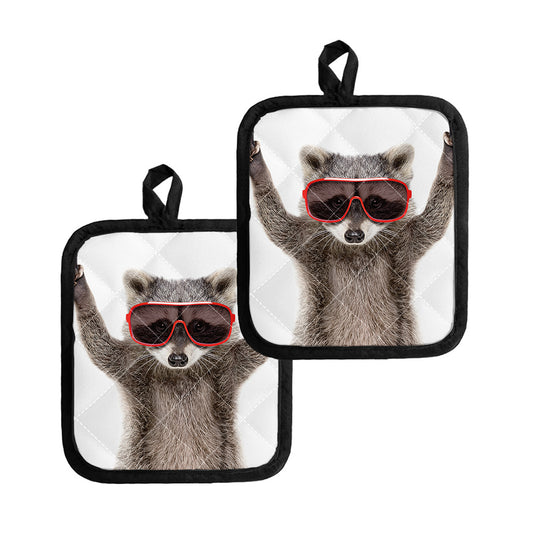 Funny Raccoon Print Pot Holders