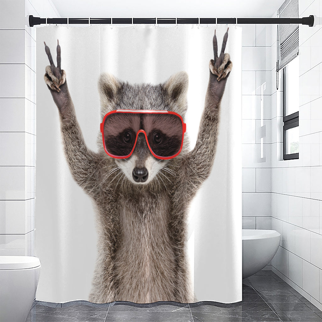 Funny Raccoon Print Premium Shower Curtain