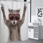 Funny Raccoon Print Premium Shower Curtain