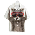 Funny Raccoon Print Rayon Hawaiian Shirt
