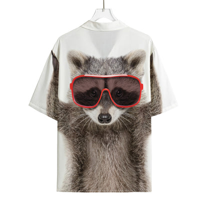 Funny Raccoon Print Rayon Hawaiian Shirt