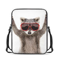 Funny Raccoon Print Rectangular Crossbody Bag