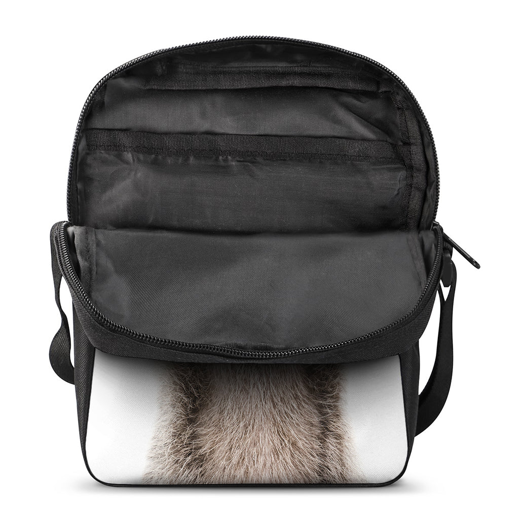Funny Raccoon Print Rectangular Crossbody Bag