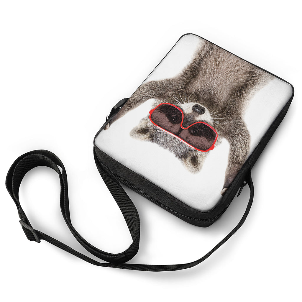 Funny Raccoon Print Rectangular Crossbody Bag