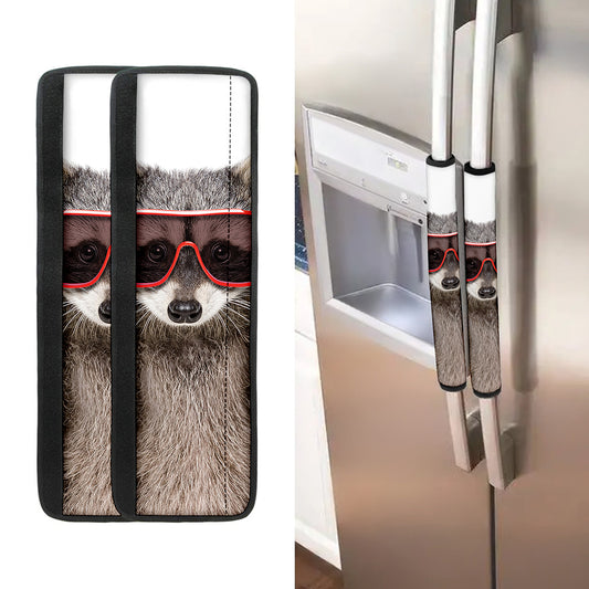 Funny Raccoon Print Refrigerator Handle Covers