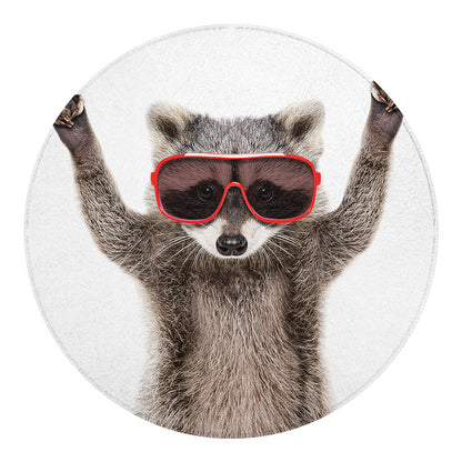 Funny Raccoon Print Round Blanket