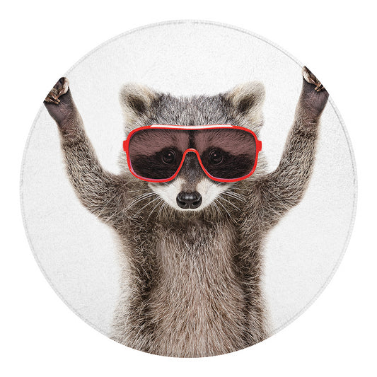 Funny Raccoon Print Round Blanket