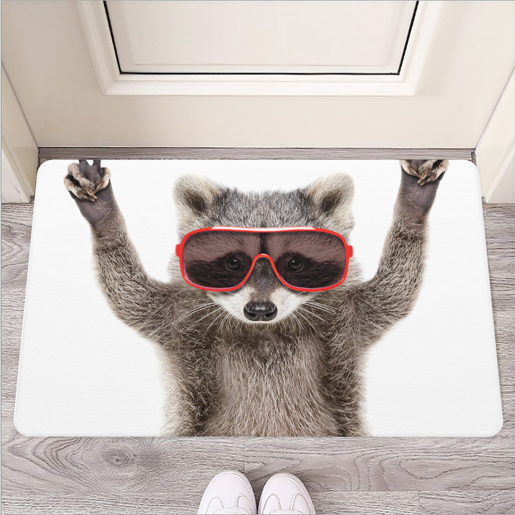 Funny Raccoon Print Rubber Doormat