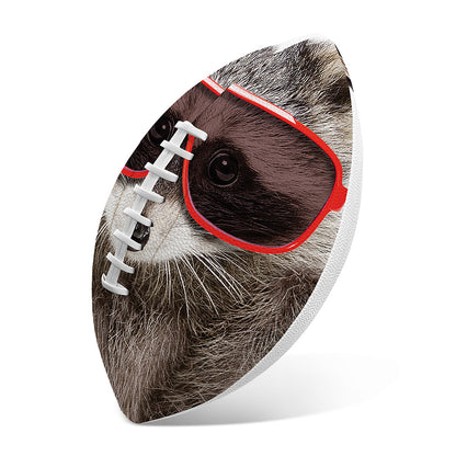 Funny Raccoon Print Rugby Ball