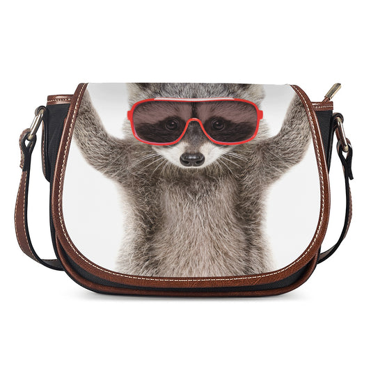 Funny Raccoon Print Saddle Bag