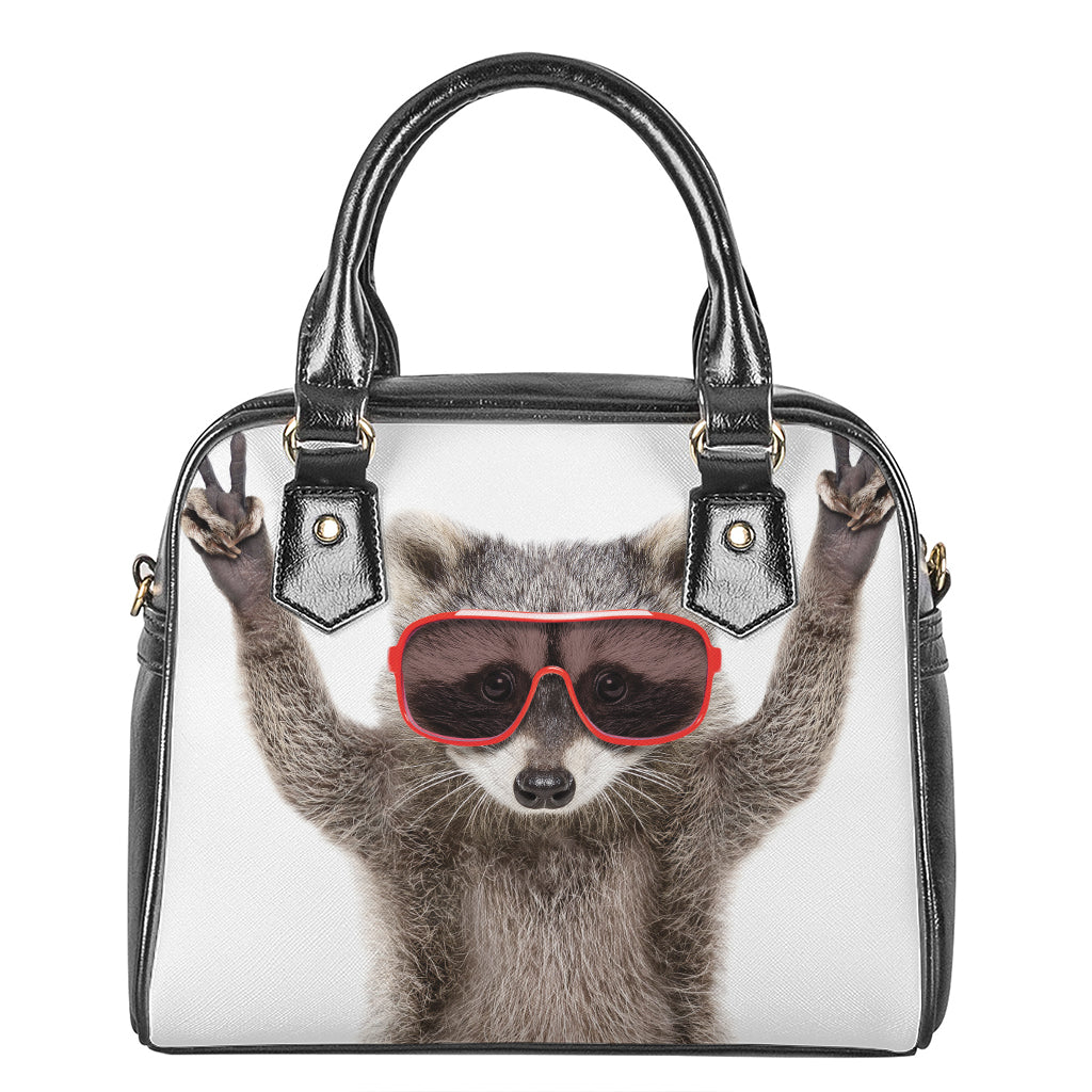 Funny Raccoon Print Shoulder Handbag