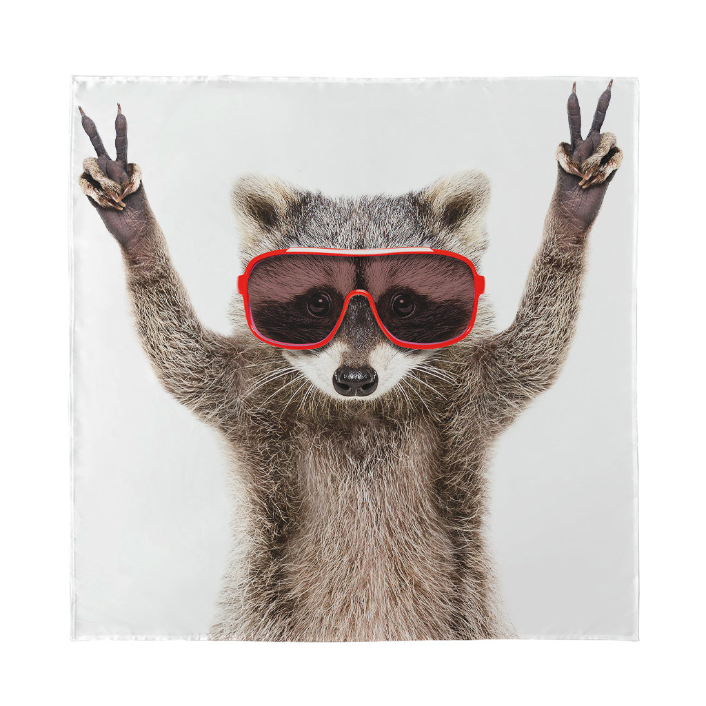 Funny Raccoon Print Silk Bandana