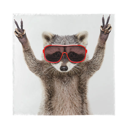 Funny Raccoon Print Silk Bandana