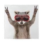 Funny Raccoon Print Silk Bandana
