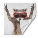 Funny Raccoon Print Silk Bandana