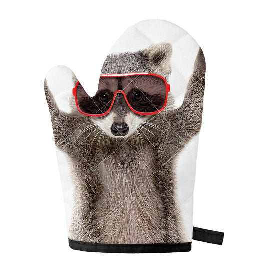 Funny Raccoon Print Single Oven Mitt