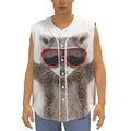 Funny Raccoon Print Sleeveless Baseball Jersey