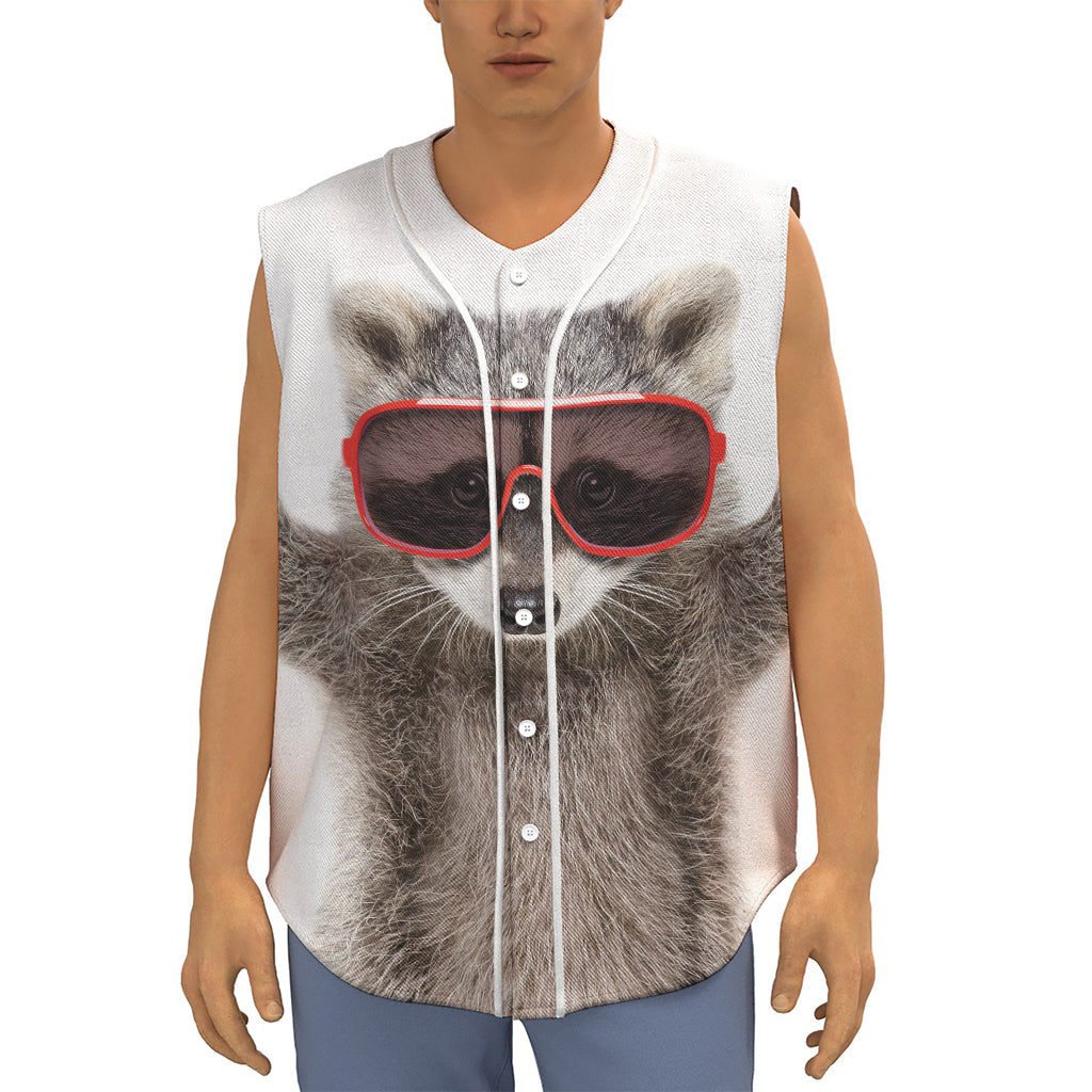 Funny Raccoon Print Sleeveless Baseball Jersey
