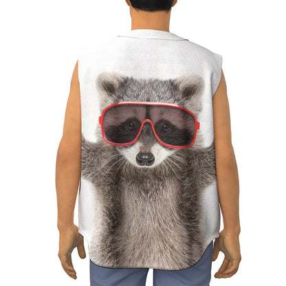 Funny Raccoon Print Sleeveless Baseball Jersey