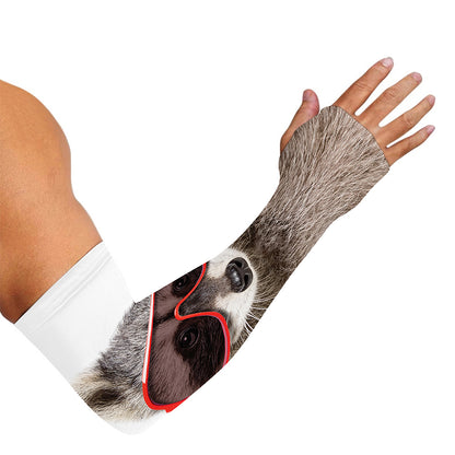 Funny Raccoon Print Sun Protection Arm Sleeves