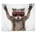 Funny Raccoon Print Tapestry
