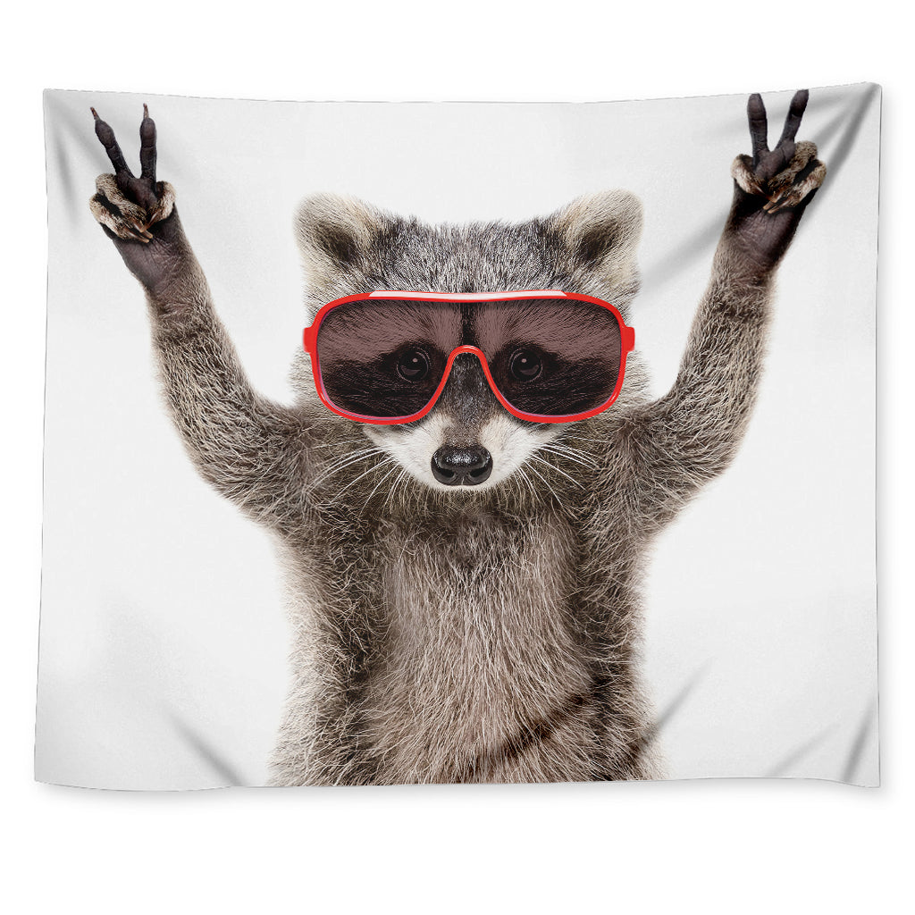Funny Raccoon Print Tapestry
