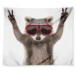Funny Raccoon Print Tapestry