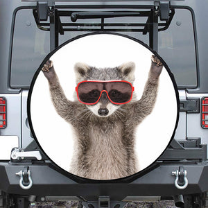 Funny Raccoon Print Tire Cover