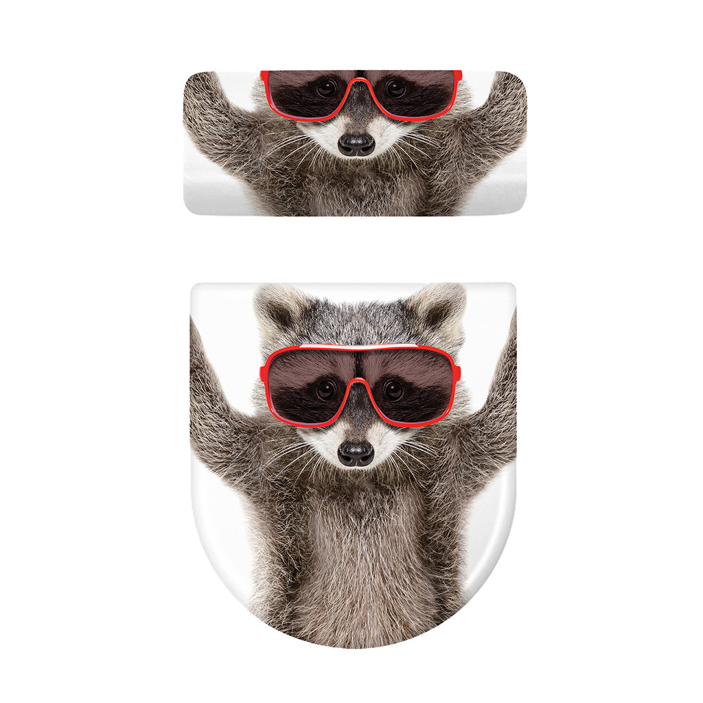 Funny Raccoon Print Toilet Lid And Tank Cover Set