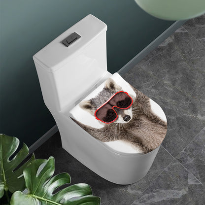 Funny Raccoon Print Toilet Lid Cover