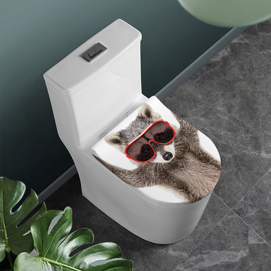 Funny Raccoon Print Toilet Lid Cover