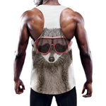 Funny Raccoon Print Training Tank Top