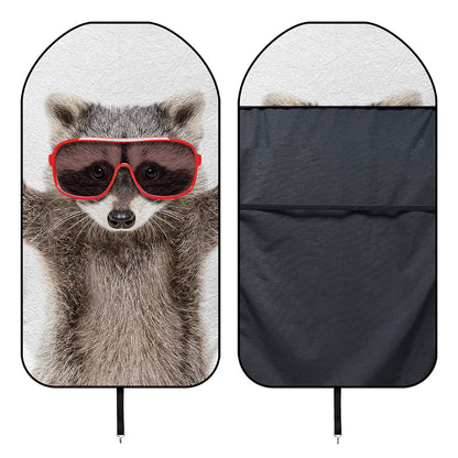 Funny Raccoon Print Waterproof Car Seat Cover