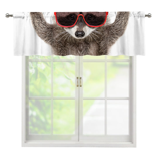 Funny Raccoon Print Window Valance