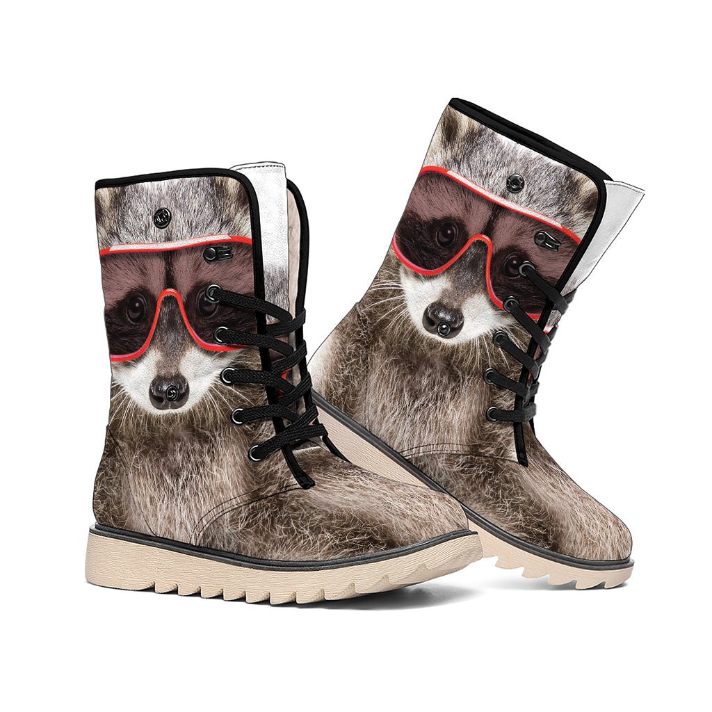 Funny Raccoon Print Winter Boots