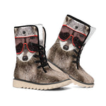 Funny Raccoon Print Winter Boots