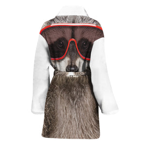 Funny Raccoon Print Women's Bathrobe