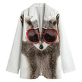 Funny Raccoon Print Women's Blazer