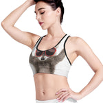 Funny Raccoon Print Women's Sports Bra