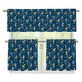 Funny Skeleton Party Pattern Print 3 Piece Kitchen Curtains