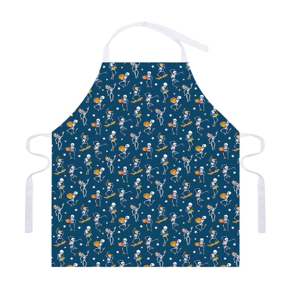 Funny Skeleton Party Pattern Print Adjustable Apron