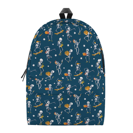 Funny Skeleton Party Pattern Print Backpack