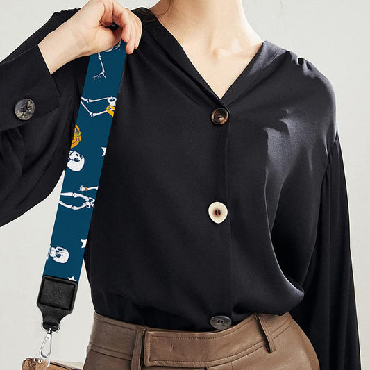 Funny Skeleton Party Pattern Print Bag Strap